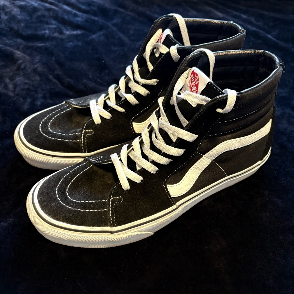 Vans Black and White High-Top Sneakers